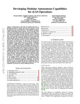 Developing Modular Autonomous Capabilities for sUAS Operations