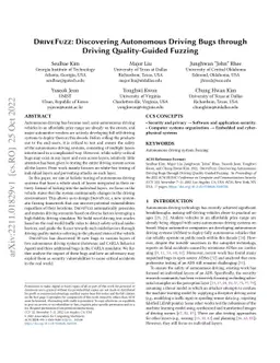 DriveFuzz: Discovering Autonomous Driving Bugs through Driving
  Quality-Guided Fuzzing