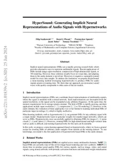 HyperSound: Generating Implicit Neural Representations of Audio Signals
  with Hypernetworks