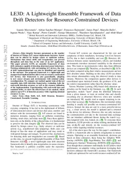 LE3D: A Lightweight Ensemble Framework of Data Drift Detectors for
  Resource-Constrained Devices