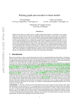 Relating graph auto-encoders to linear models