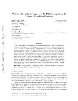 Convex Clustering through MM: An Efficient Algorithm to Perform
  Hierarchical Clustering