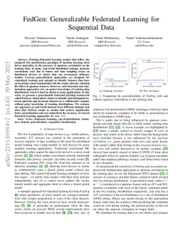 FedGen: Generalizable Federated Learning for Sequential Data