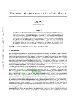 Uncertainty Quantification for Rule-Based Models