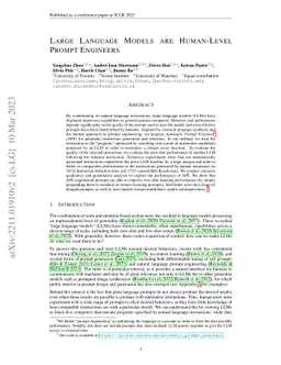 Large Language Models Are Human-Level Prompt Engineers