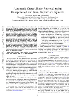 Automatic Crater Shape Retrieval using Unsupervised and Semi-Supervised
  Systems