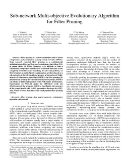 Sub-network Multi-objective Evolutionary Algorithm for Filter Pruning