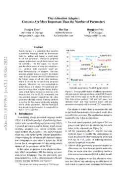 Tiny-Attention Adapter: Contexts Are More Important Than the Number of
  Parameters