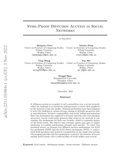 Sybil-Proof Diffusion Auction in Social Networks