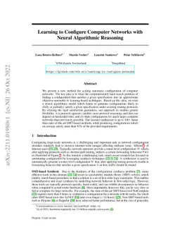 Learning to Configure Computer Networks with Neural Algorithmic
  Reasoning