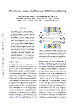 lilGym: Natural Language Visual Reasoning with Reinforcement Learning