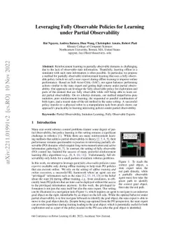 Leveraging Fully Observable Policies for Learning under Partial
  Observability