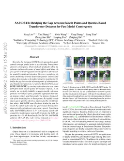 SAP-DETR: Bridging the Gap Between Salient Points and Queries-Based
  Transformer Detector for Fast Model Convergency