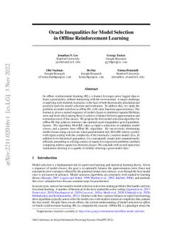 Oracle Inequalities for Model Selection in Offline Reinforcement
  Learning