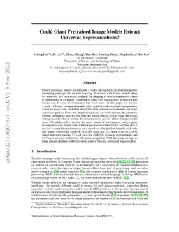 Could Giant Pretrained Image Models Extract Universal Representations?