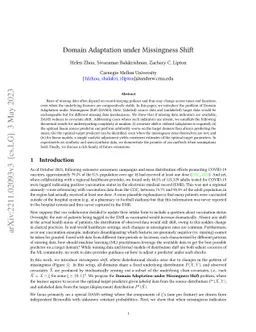 Domain Adaptation under Missingness Shift