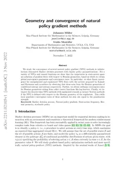 Geometry and convergence of natural policy gradient methods