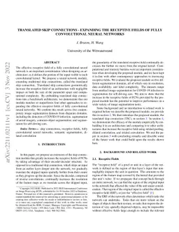 Translated Skip Connections -- Expanding the Receptive Fields of Fully
  Convolutional Neural Networks