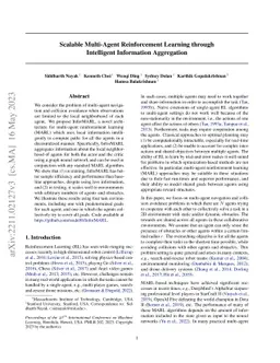 Scalable Multi-Agent Reinforcement Learning through Intelligent
  Information Aggregation