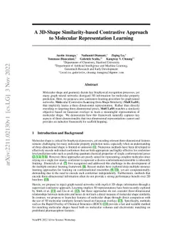 A 3D-Shape Similarity-based Contrastive Approach to Molecular
  Representation Learning