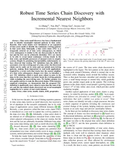 Robust Time Series Chain Discovery with Incremental Nearest Neighbors