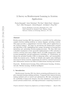 A Survey on Reinforcement Learning in Aviation Applications