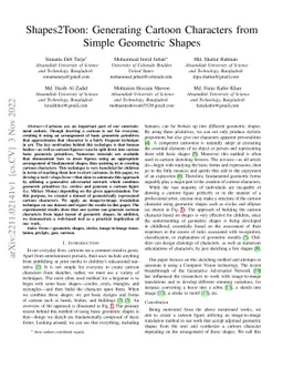 Shapes2Toon: Generating Cartoon Characters from Simple Geometric Shapes