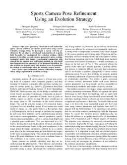 Sports Camera Pose Refinement Using an Evolution Strategy
