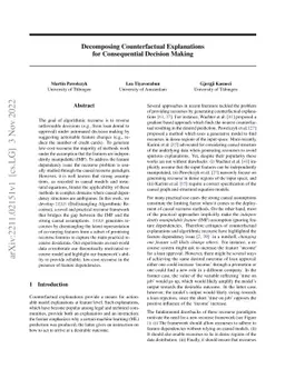 Decomposing Counterfactual Explanations for Consequential Decision
  Making