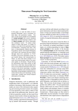 Time-aware Prompting for Text Generation