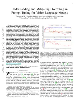 Understanding and Mitigating Overfitting in Prompt Tuning for
  Vision-Language Models