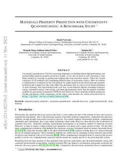 Materials Property Prediction with Uncertainty Quantification: A
  Benchmark Study