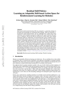 Residual Skill Policies: Learning an Adaptable Skill-based Action Space
  for Reinforcement Learning for Robotics