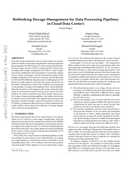 Rethinking Storage Management for Data Processing Pipelines in Cloud
  Data Centers