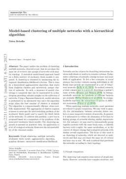 Model-based clustering of multiple networks with a hierarchical
  algorithm