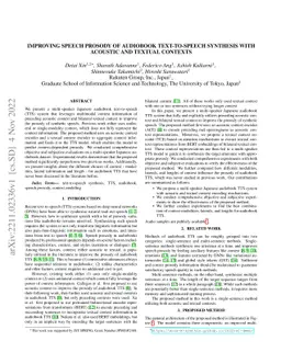 Improving Speech Prosody of Audiobook Text-to-Speech Synthesis with
  Acoustic and Textual Contexts