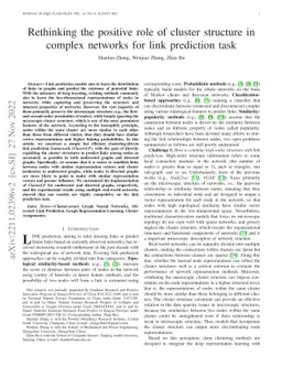 Rethinking the positive role of cluster structure in complex networks
  for link prediction tasks
