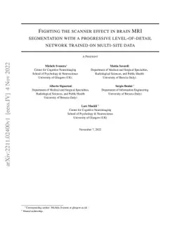 Fighting the scanner effect in brain MRI segmentation with a progressive
  level-of-detail network trained on multi-site data