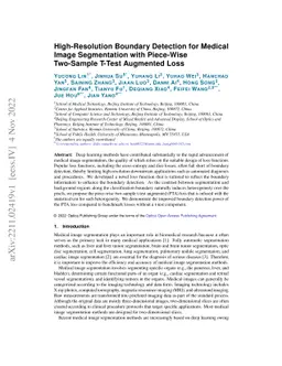 High-Resolution Boundary Detection for Medical Image Segmentation with
  Piece-Wise Two-Sample T-Test Augmented Loss