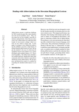 Dealing with Abbreviations in the Slovenian Biographical Lexicon