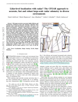 Lidar-level localization with radar? The CFEAR approach to accurate,
  fast and robust large-scale radar odometry in diverse environments