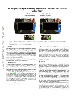 An Image-Space Split-Rendering Approach to Accelerate Low-Powered
  Virtual Reality