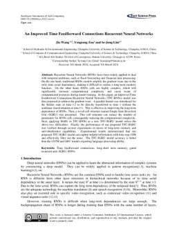 An Improved Time Feedforward Connections Recurrent Neural Networks
