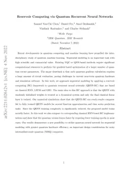 Reservoir Computing via Quantum Recurrent Neural Networks