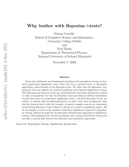 Why bother with Bayesian t-tests?