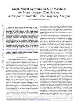 Graph Neural Networks on SPD Manifolds for Motor Imagery Classification:
  A Perspective from the Time-Frequency Analysis