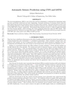 Automatic Seizure Prediction using CNN and LSTM