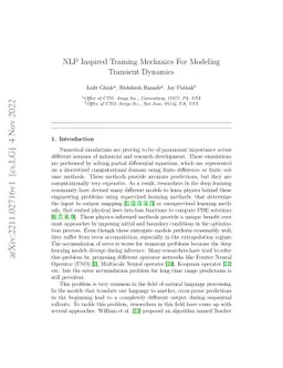 NLP Inspired Training Mechanics For Modeling Transient Dynamics