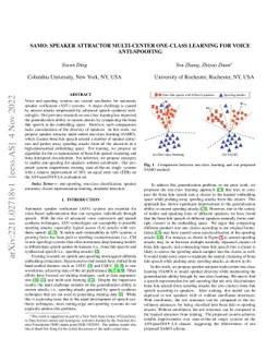 SAMO: Speaker Attractor Multi-Center One-Class Learning for Voice
  Anti-Spoofing
