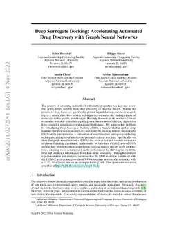 Deep Surrogate Docking: Accelerating Automated Drug Discovery with Graph
  Neural Networks